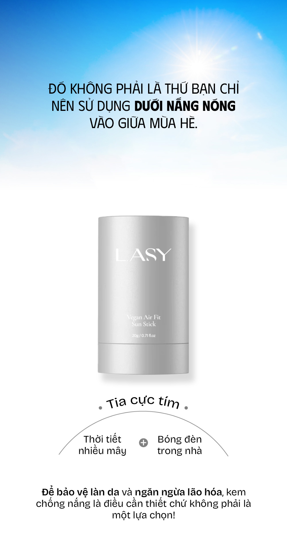 LASY Air Fit Sun Stick With 3 Function – UV Protection