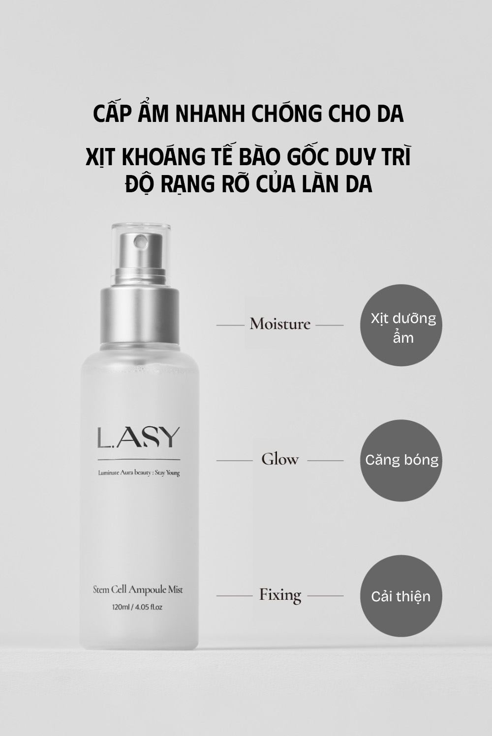 LASY Xịt Khoáng Tế Bào Gốc Cấp Ẩm Nhanh Cho Da